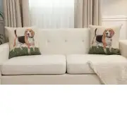 Beagle Cushion Cover - 18 in. x 18 in. Cotton/Polyester/Acrylic by Charlotte Home Furnishings Inc | Close Up 5