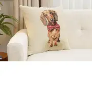 Bow Dog Cushion Cover | Close Up 1