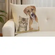 Besties Cushion Cover - 18 in. x 18 in. Cotton/Polyester/Acrylic by Charlotte Home Furnishings Inc | Close Up 1