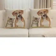 Besties Cushion Cover - 18 in. x 18 in. Cotton/Polyester/Acrylic by Charlotte Home Furnishings Inc | Close Up 5