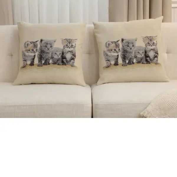 Quartet Cushion Cover - 18 in. x 18 in. Cotton/Polyester/Acrylic by Charlotte Home Furnishings Inc | Close Up 5
