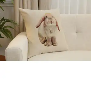Bunny Cushion Cover - 18 in. x 18 in. Cotton/Polyester/Acrylic by Charlotte Home Furnishings Inc