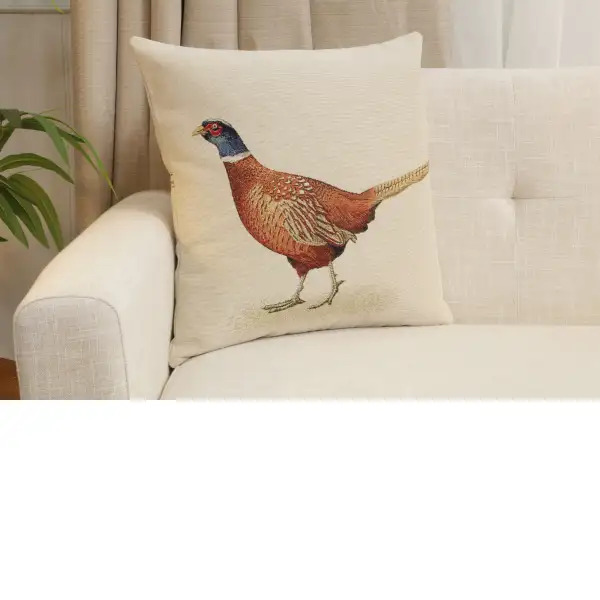 Pheasant Cushion Cover | Close Up 1