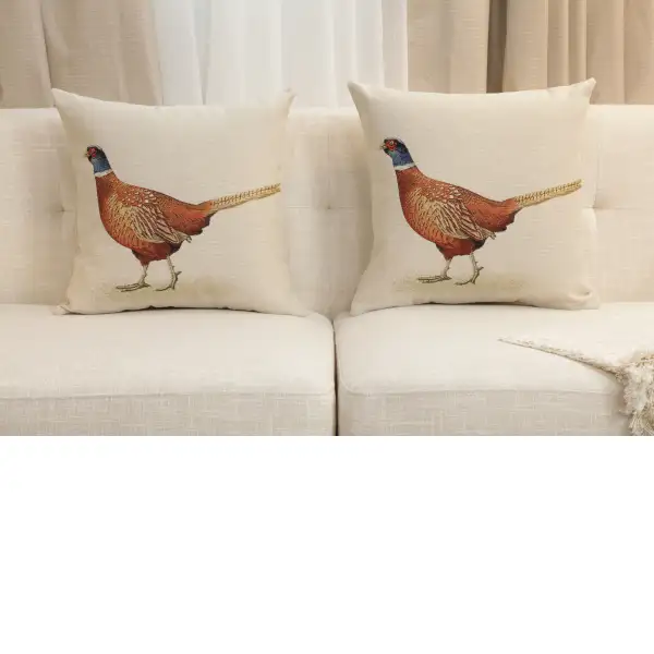 Pheasant Cushion Cover | Close Up 5