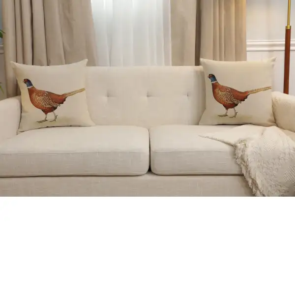 Pheasant Cushion Cover | Close Up 5