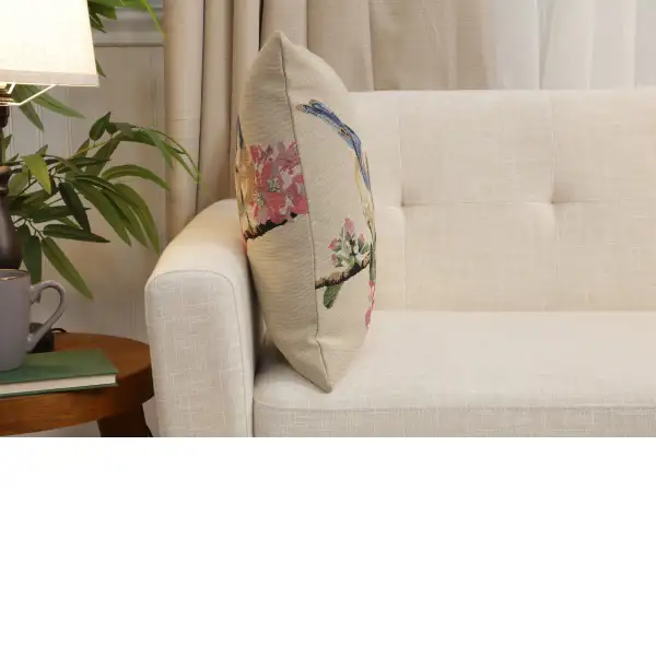 Blue Birds Macaw Cushion Cover | Close Up 2