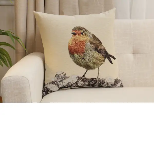 Sparrow Robin Cushion Cover | Close Up 1