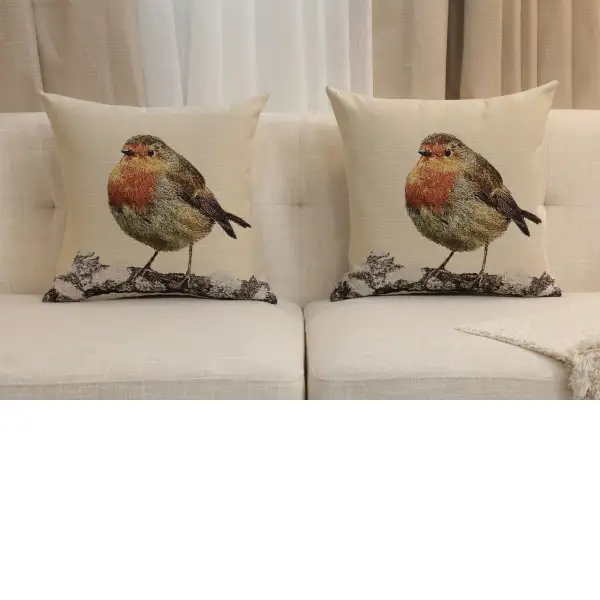Sparrow Robin Cushion Cover | Close Up 5