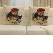 Writer Yorkie Cushion Cover | Close Up 5