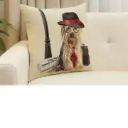 Executive Yorkie Cushion Cover | Close Up 1