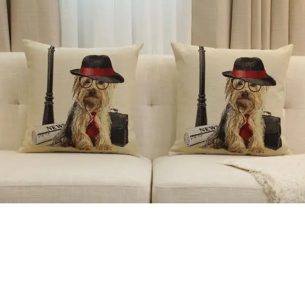 Executive Yorkie Cushion Cover | Close Up 5