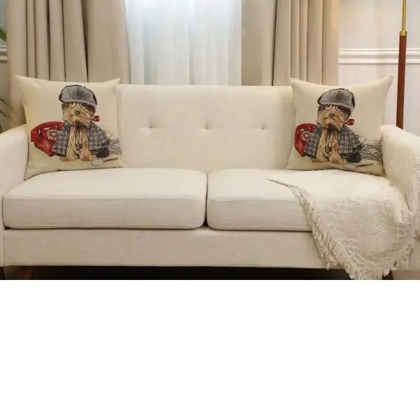 Sherlock Yorkie Cushion Cover | Close Up 5
