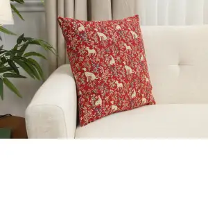 Red Rabbit Cushion Cover - 18 in. x 18 in. Cotton/Polyester/Acrylic by Charlotte Home Furnishings Inc