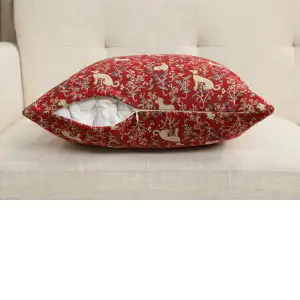 Red Rabbit Cushion Cover - 18 in. x 18 in. Cotton/Polyester/Acrylic by Charlotte Home Furnishings Inc