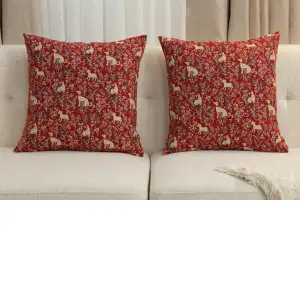 Red Rabbit Cushion Cover - 18 in. x 18 in. Cotton/Polyester/Acrylic by Charlotte Home Furnishings Inc