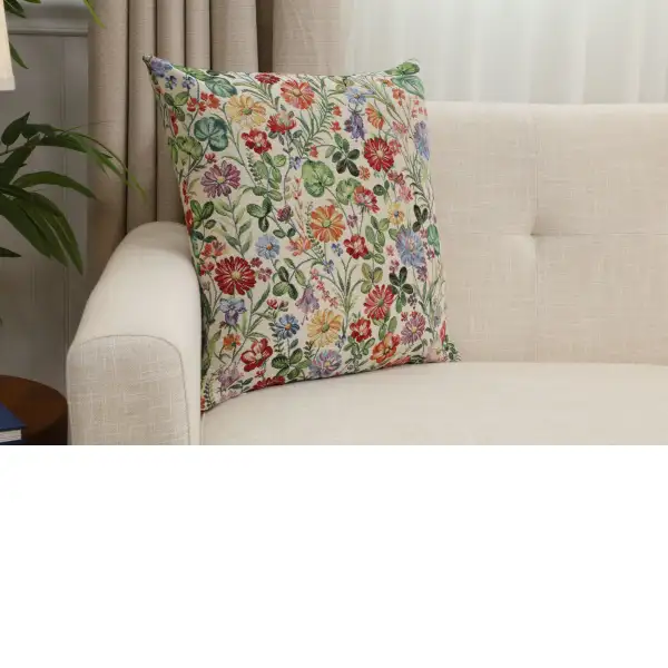 Serafina Cushion Cover - 18 in. x 18 in. Cotton/Polyester/Acrylic by Charlotte Home Furnishings Inc | Close Up 1