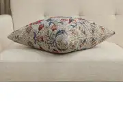 Birds and Flowers Light Blue Cushion Cover | Close Up 3