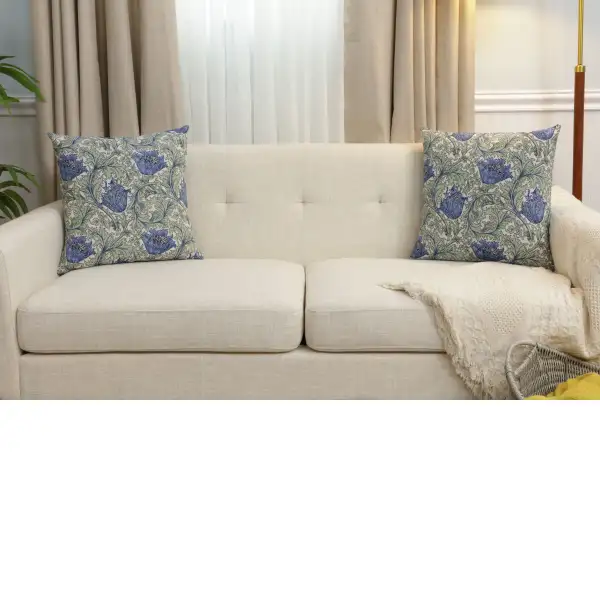 Blue Anemone Cushion Cover | Close Up 5