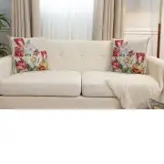 Lady Tulip Cushion Cover - 18 in. x 18 in. Cotton/Polyester/Acrylic by Charlotte Home Furnishings Inc | Close Up 5