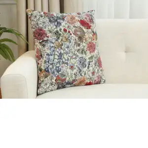 Hyacinth Cushion Cover - 18 in. x 18 in. Cotton/Polyester/Acrylic by Charlotte Home Furnishings Inc
