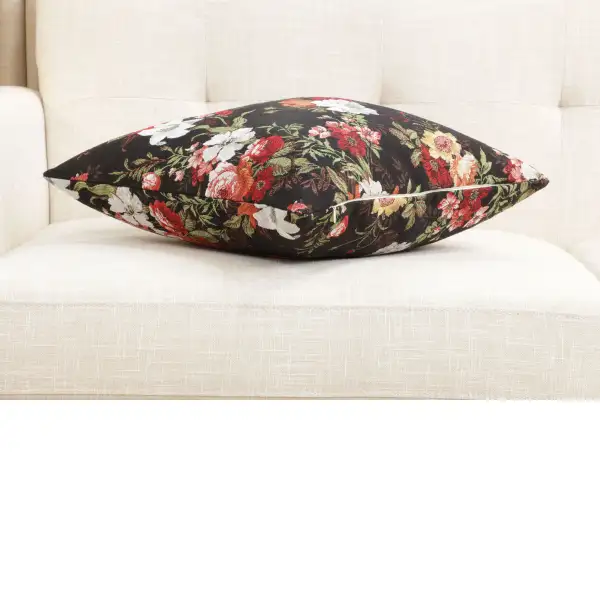 Flower Blossom Cushion Cover - 18 in. x 18 in. Cotton/Polyester/Acrylic by Charlotte Home Furnishings Inc | Close Up 3