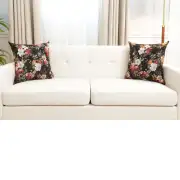 Flower Blossom Cushion Cover - 18 in. x 18 in. Cotton/Polyester/Acrylic by Charlotte Home Furnishings Inc | Close Up 5