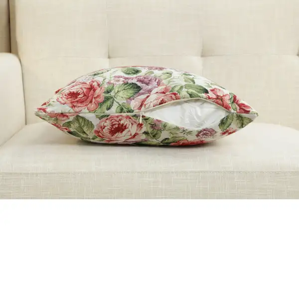 Camellia Cushion Cover - 18 in. x 18 in. Cotton/Polyester/Acrylic by Charlotte Home Furnishings Inc | Close Up 3