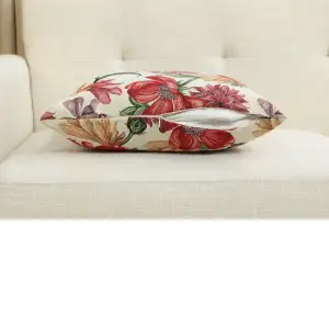 Iris Blossoms Cushion Cover - 18 in. x 18 in. Cotton/Polyester/Acrylic by Charlotte Home Furnishings Inc