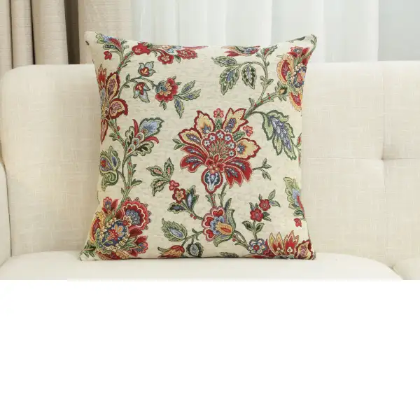 Shaila Cushion Cover - 18 in. x 18 in. Cotton/Polyester/Acrylic by Charlotte Home Furnishings Inc | Close Up 1