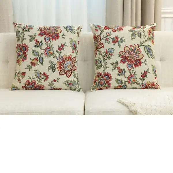 Shaila Cushion Cover - 18 in. x 18 in. Cotton/Polyester/Acrylic by Charlotte Home Furnishings Inc | Close Up 5