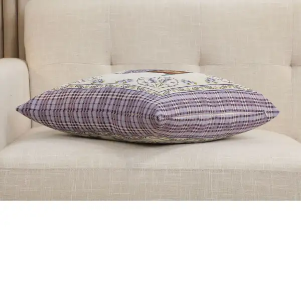 Lavender Hearts Cushion Cover - 18 in. x 18 in. Cotton/Polyester/Acrylic by Charlotte Home Furnishings Inc | Close Up 3