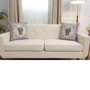 Lavender Hearts Cushion Cover - 18 in. x 18 in. Cotton/Polyester/Acrylic by Charlotte Home Furnishings Inc | Close Up 5