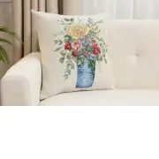 Amberblue Cushion Cover - 18 in. x 18 in. Cotton/Polyester/Acrylic by Charlotte Home Furnishings Inc | Close Up 1