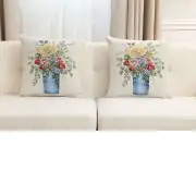 Amberblue Cushion Cover - 18 in. x 18 in. Cotton/Polyester/Acrylic by Charlotte Home Furnishings Inc | Close Up 5