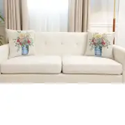 Amberblue Cushion Cover - 18 in. x 18 in. Cotton/Polyester/Acrylic by Charlotte Home Furnishings Inc | Close Up 5