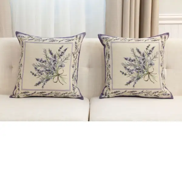 Nardus Bouquet Cushion Cover - 18 in. x 18 in. Cotton/Polyester/Acrylic by Charlotte Home Furnishings Inc | Close Up 5