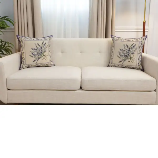 Nardus Bouquet Cushion Cover - 18 in. x 18 in. Cotton/Polyester/Acrylic by Charlotte Home Furnishings Inc | Close Up 5