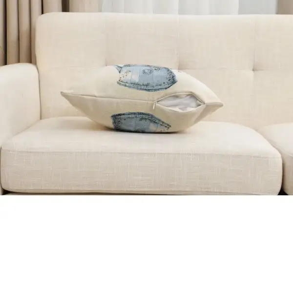 Vintage Flower Cushion Cover - 18 in. x 18 in. Cotton/Polyester/Acrylic by Charlotte Home Furnishings Inc | Close Up 4