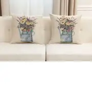 Vintage Flower Cushion Cover - 18 in. x 18 in. Cotton/Polyester/Acrylic by Charlotte Home Furnishings Inc | Close Up 5