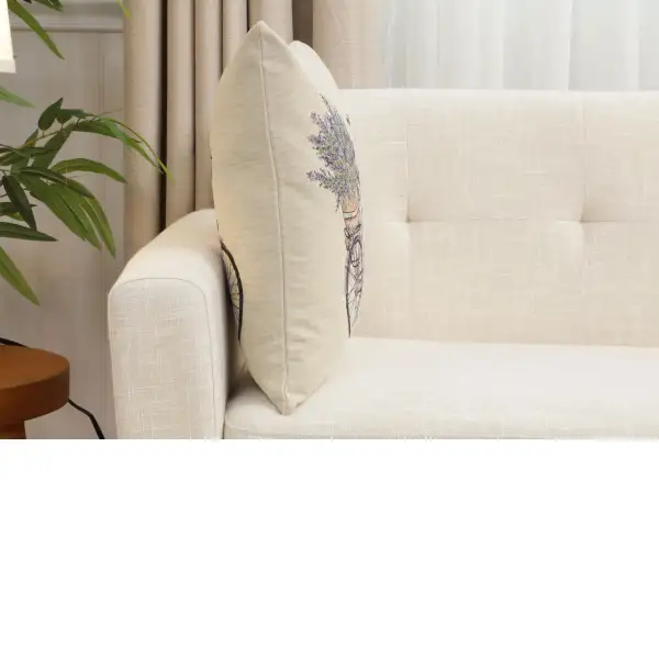 Bike With Lavender Cushion Cover - 18 in. x 18 in. Cotton/Polyester/Acrylic by Charlotte Home Furnishings Inc | Close Up 1