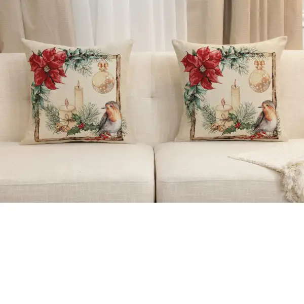 Noel Birds Cushion Cover | Close Up 5