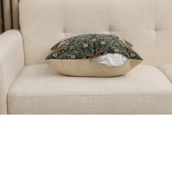 Pimpernel Blue/Green Belgian Cushion Cover - 18 in. x 18 in. Cotton by Charlotte Home Furnishings Inc | Close Up 2