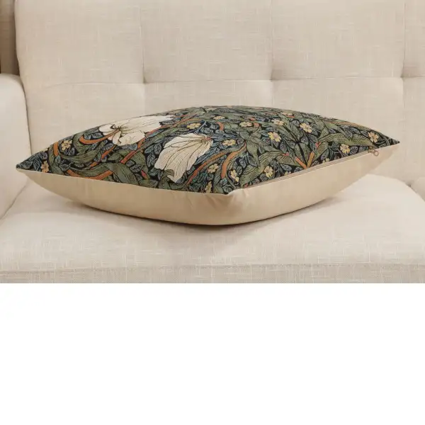 Pimpernel Blue/Green Belgian Cushion Cover - 18 in. x 18 in. Cotton by Charlotte Home Furnishings Inc | Close Up 3