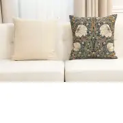 Pimpernel Blue/Green Belgian Cushion Cover - 18 in. x 18 in. Cotton by Charlotte Home Furnishings Inc | Close Up 4