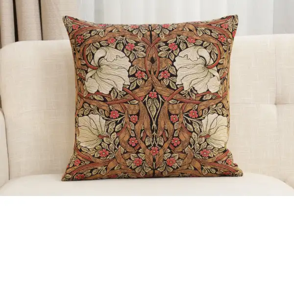 Pimpernel Tobacco Brown Belgian Cushion Cover - 18 in. x 18 in. Cotton by Charlotte Home Furnishings Inc | Close Up 1