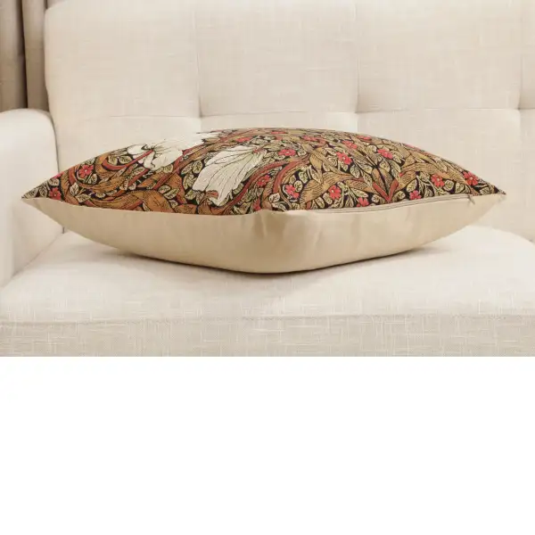 Pimpernel Tobacco Brown Belgian Sofa Pillow Cover | Close Up 3