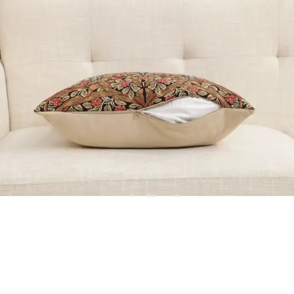 Pimpernel Tobacco Brown Belgian Cushion Cover - 18 in. x 18 in. Cotton by Charlotte Home Furnishings Inc | Close Up 4