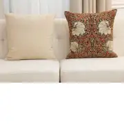Pimpernel Tobacco Brown Belgian Cushion Cover - 18 in. x 18 in. Cotton by Charlotte Home Furnishings Inc | Close Up 5