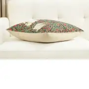 Pimpernel Green/Red Belgian Cushion Cover - 18 in. x 18 in. Cotton by Charlotte Home Furnishings Inc | Close Up 2