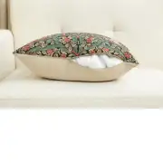 Pimpernel Green/Red Belgian Sofa Pillow Cover | Close Up 3